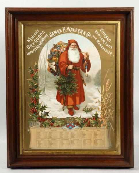 Appraisal: Framed James Walker Dry Goods Calendar Description Paper Fantastic image