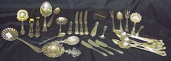 Appraisal: Sterling Continental and coin silver including nut spoons sauce ladles