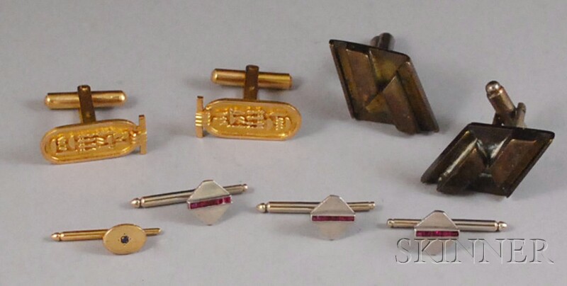 Appraisal: Small Group of Gentleman's Jewelry including a pair of kt