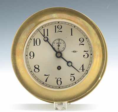 Appraisal: Chelsea Ships Clock Chelsea cast brass ships clock- time-only has