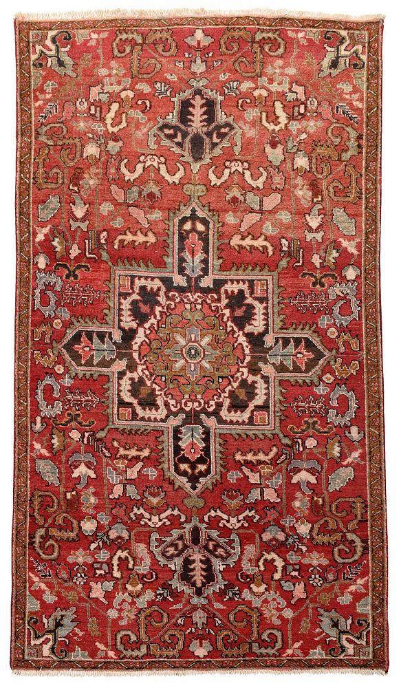 Appraisal: Persian Rug th century square central medallion red field with