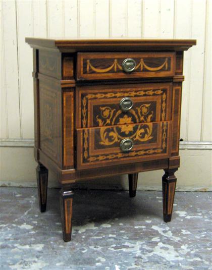 Appraisal: Italian neoclassical style marquetry commode The rectangular top with swan