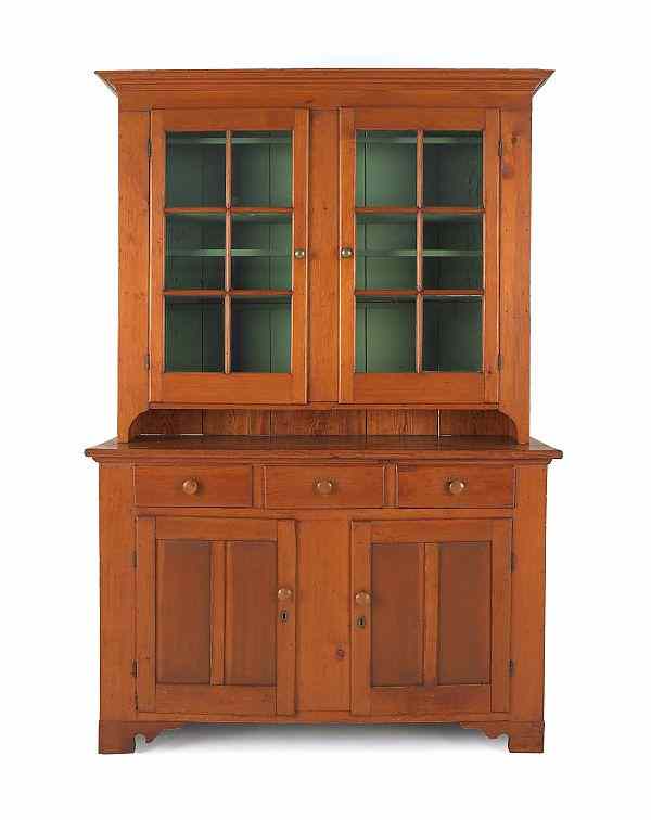 Appraisal: Pennsylvania pine Dutch cupboard ca in two parts h w