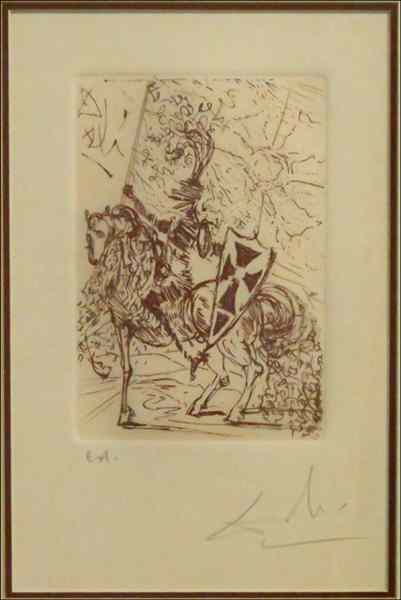 Appraisal: SALVADOR DALI - EL CID Etching edition E A Pencil