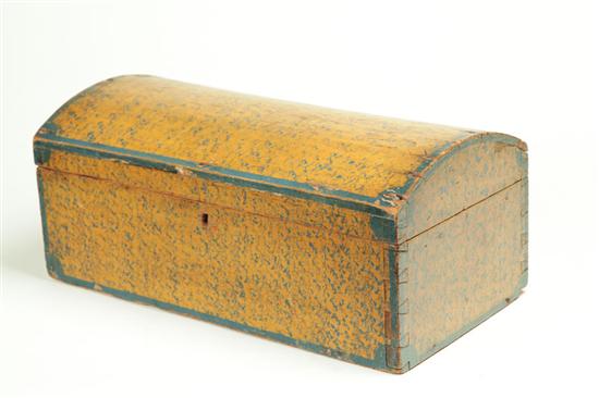 Appraisal: DECORATED BOX Probably New England st half- th century pine