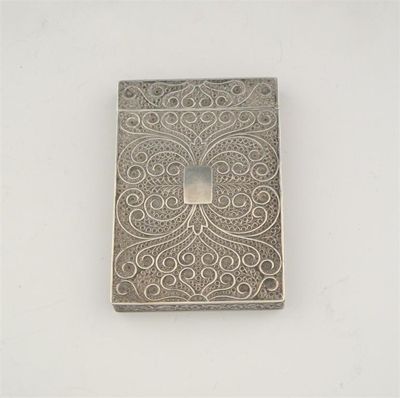 Appraisal: A George IV card case decorated to simulate filigree work