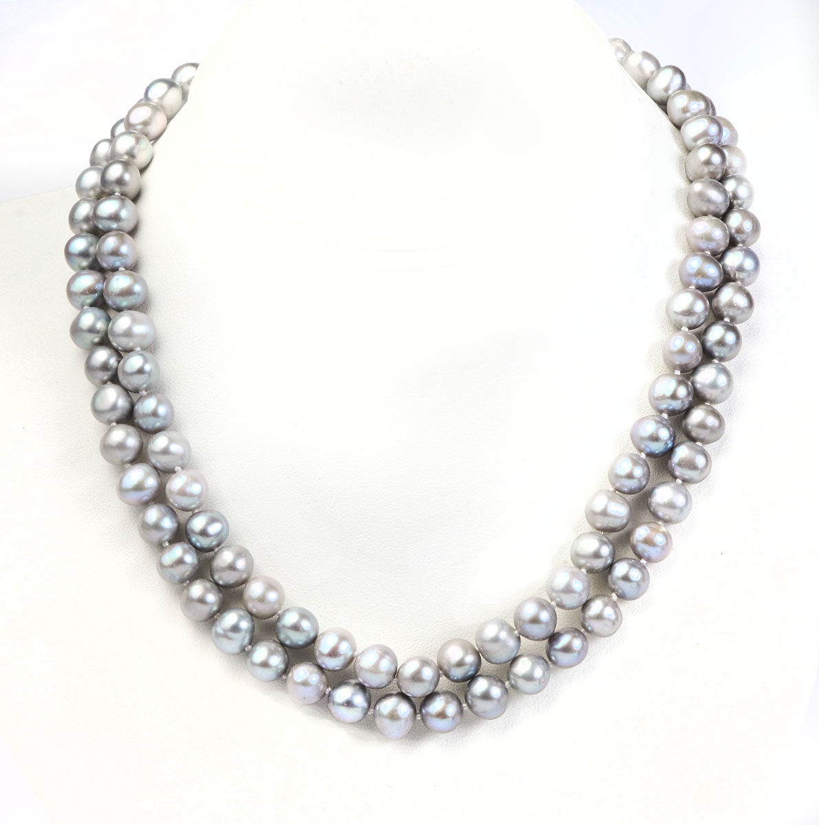 Appraisal: '' SILVER FRESHWATER CULTURED PEARL STRAND Freshwater cultured pearls Silver