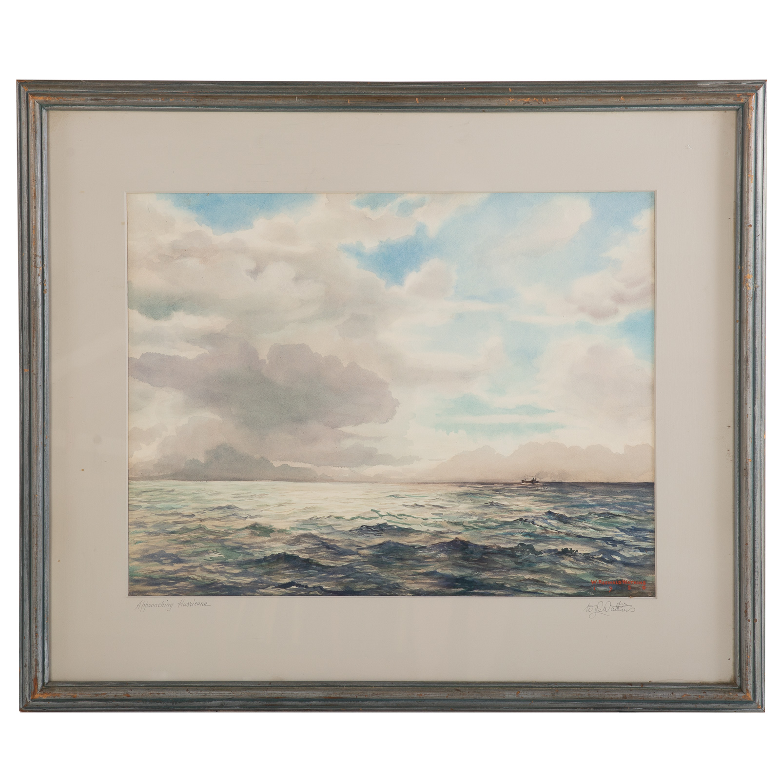 Appraisal: WILLIAM REGINALD WATKINS APPROACHING HURRICANE WATERCOLOR American - Watercolor on