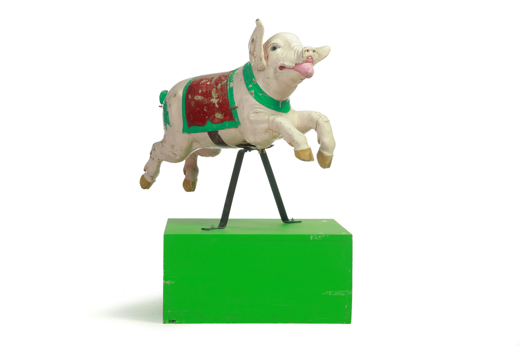 Appraisal: CAROUSEL PIG American or European late th century Carved running