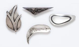 Appraisal: A Collection of Modernist Silver Brooches dwts A Collection of