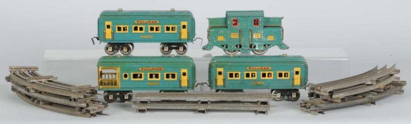 Appraisal: Dorfan O-Gauge Passenger Train Set Description Pre-war Includes original box