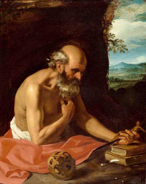 Appraisal: SACCHI ANDREA Rome Attributed Saint Hieronymus Oil on canvas x