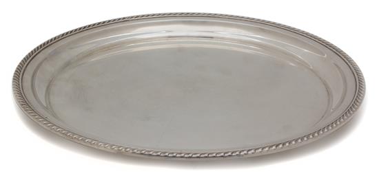 Appraisal: Sale Lot An American Silver Platter with Gadrooned Border Gorham