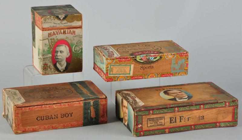 Appraisal: Lot of Cigar Boxes Description Includes Havanian Maximo box from