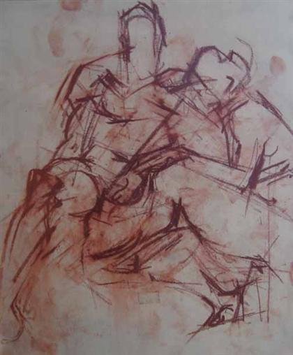 Appraisal: MERCEDES MATTER american - ABSTRACT FIGURE STUDY Signed and inscribed