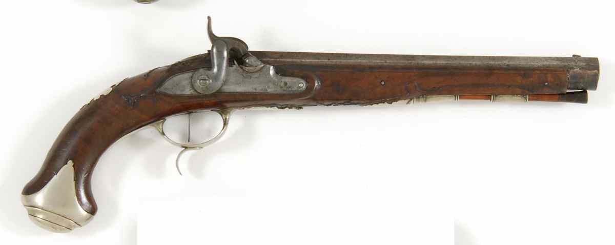 Appraisal: PERCUSSION PISTOL Circa By Jacob Kuchenreuter cal Octagonal barrel with