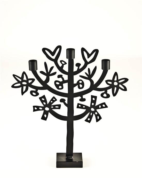 Appraisal: Cut-out -light Metal Candelabra H