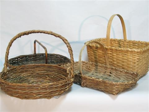 Appraisal: GROUP OF THREE WOVEN BASKETS