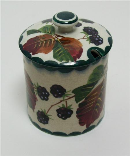 Appraisal: WEMYSS MEDIUM PRESERVE JAR COVER EARLY TH CENTURY decorated by