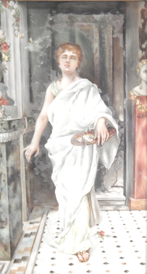 Appraisal: A thC Continental porcelain plaque painted with a Roman lady