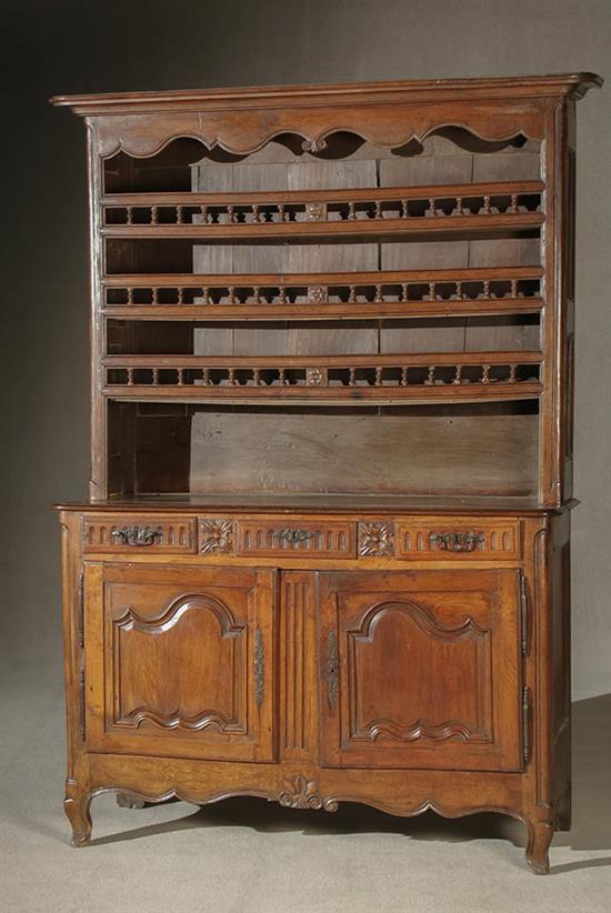 Appraisal: Louis XV Provincial Oak Vaisselier Mid- th Century In three