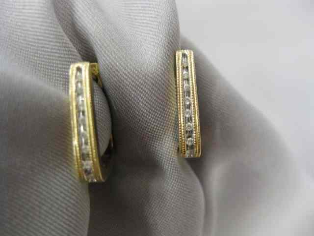 Appraisal: Diamond Earrings diamonds in each k yellow gold pierced ''