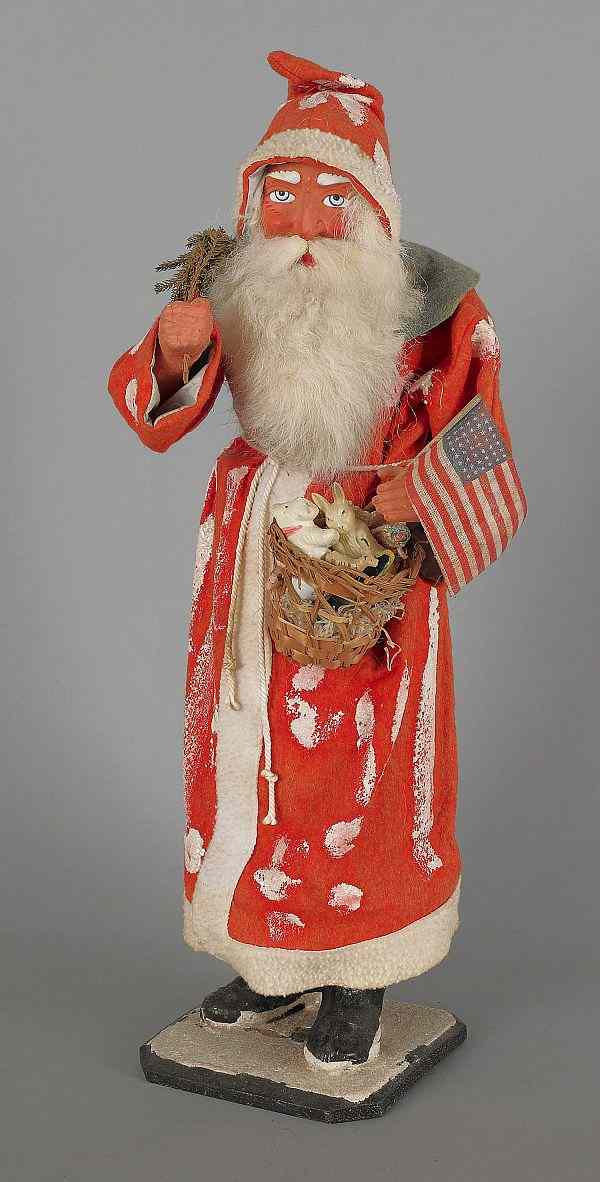 Appraisal: Composition Santa Claus candy container early th c h