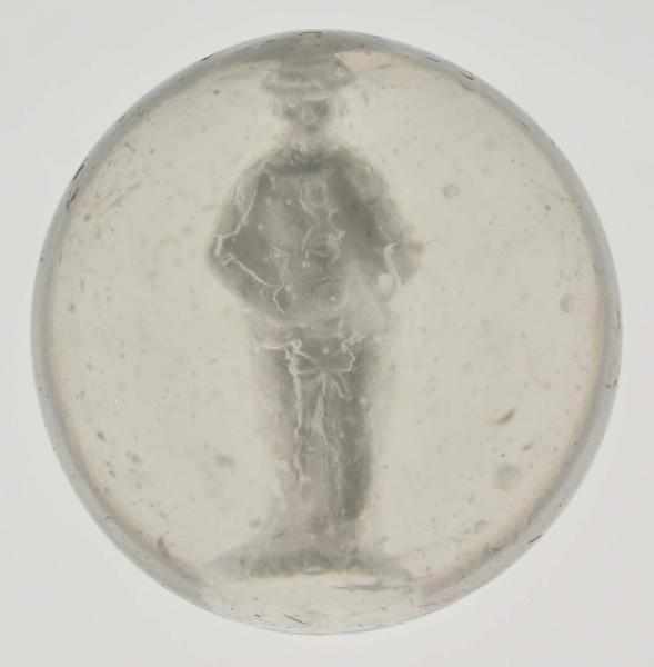 Appraisal: Alpine Man Sulphide Marble Description Figure is a man with