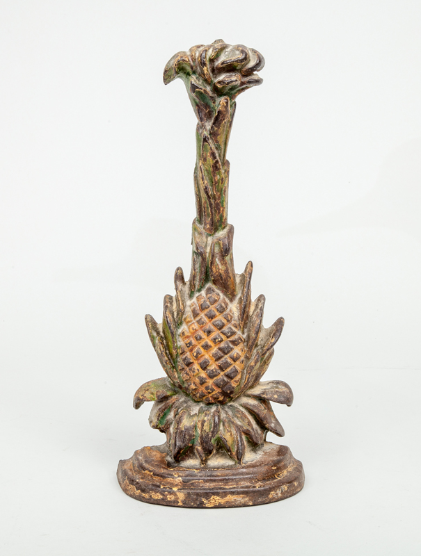 Appraisal: PAINTED CAST-IRON PINEAPPLE-FORM DOOR STOP x in From the Collection