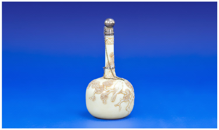 Appraisal: Thomas Webb Burmese Glass Scent Bottle Of Globular Form With