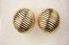 Appraisal: EARRINGS - Pair of ribbed dome form ear clips in