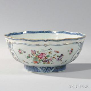 Appraisal: Export Porcelain Punch Bowl China th century the interior with