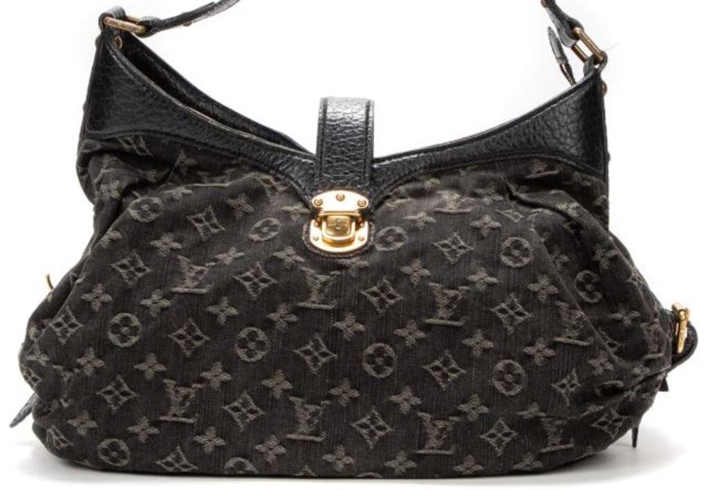 Appraisal: Louis Vuitton Slightly shoulder bag in navy monogram denim canvas