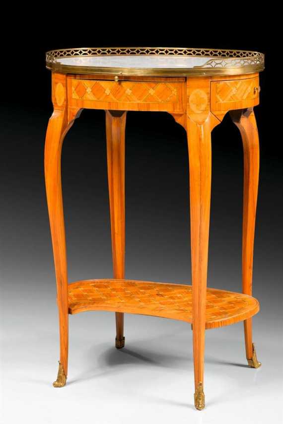 Appraisal: OVAL GUERIDON Louis XV attributed to J P DUSAUTOY Jean-Pierre