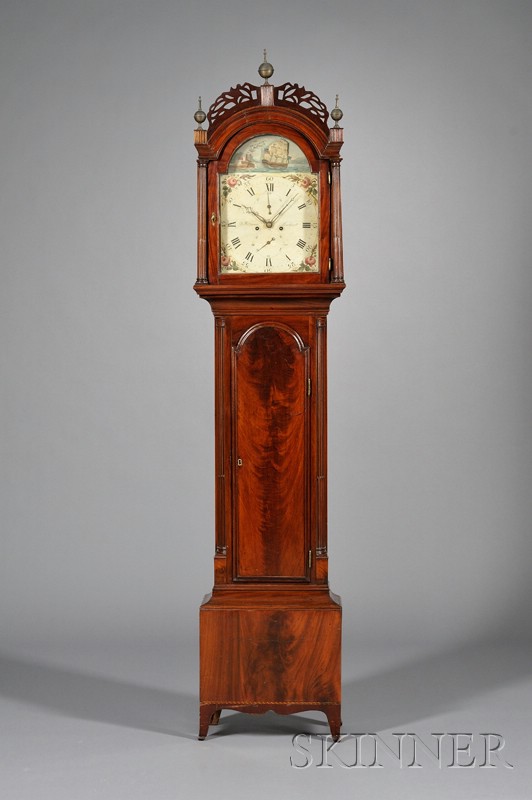 Appraisal: Mahogany Tall Clock by David Williams Newport Rhode Island c