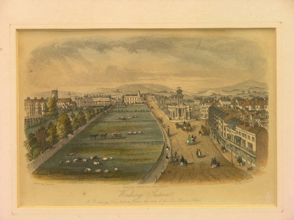 Appraisal: Two Victorian hand-coloured prints Worthing Ambrose Place x in and