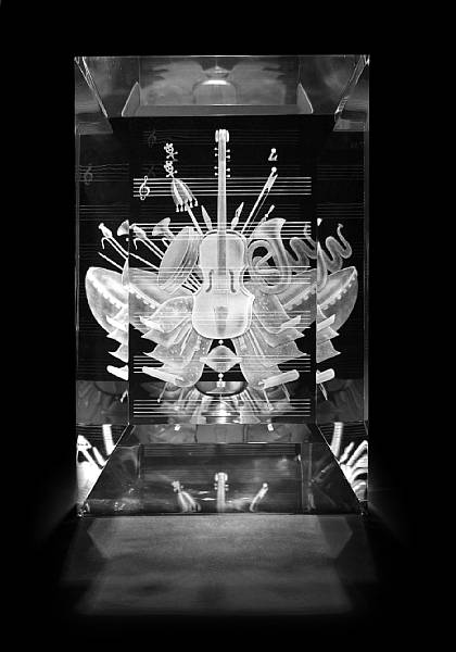 Appraisal: A Steuben glass sculpture Music Baroque designed by Bernard X