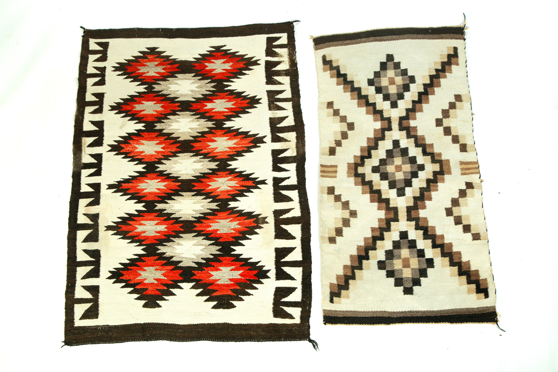 Appraisal: TWO NAVAJO RUGS First half- th century wool Stepped blocks