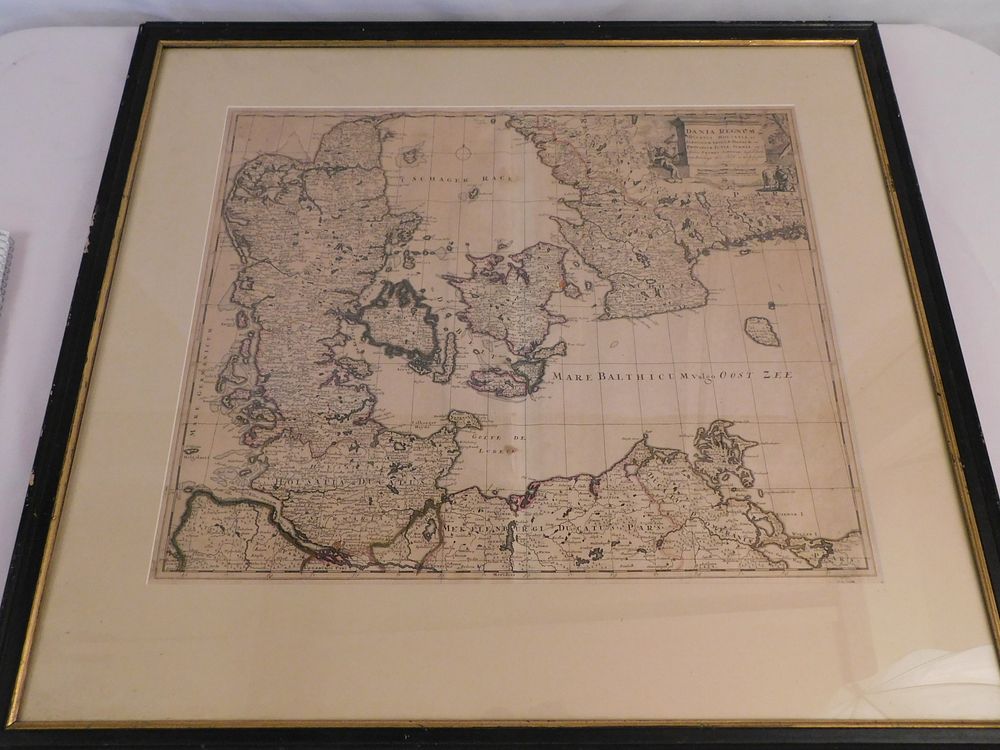 Appraisal: DANIA REGNUM MAP BY SCHENCK European colored map of Scandanavia