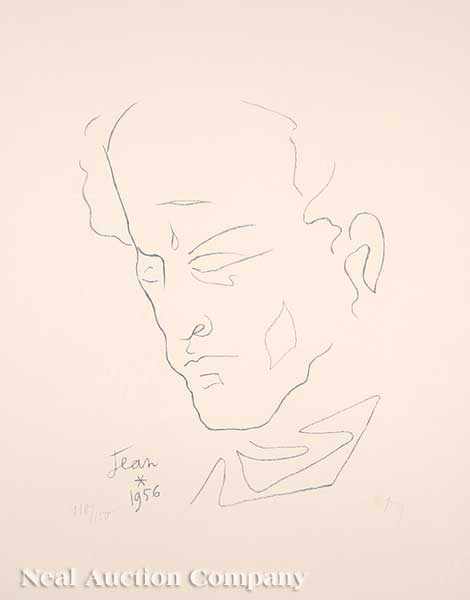 Appraisal: Jean Cocteau French - Self Portrait lithograph on paper initialed