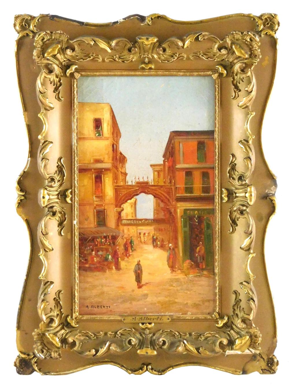 Appraisal: A Alberti oil on canvas signed lower left market and