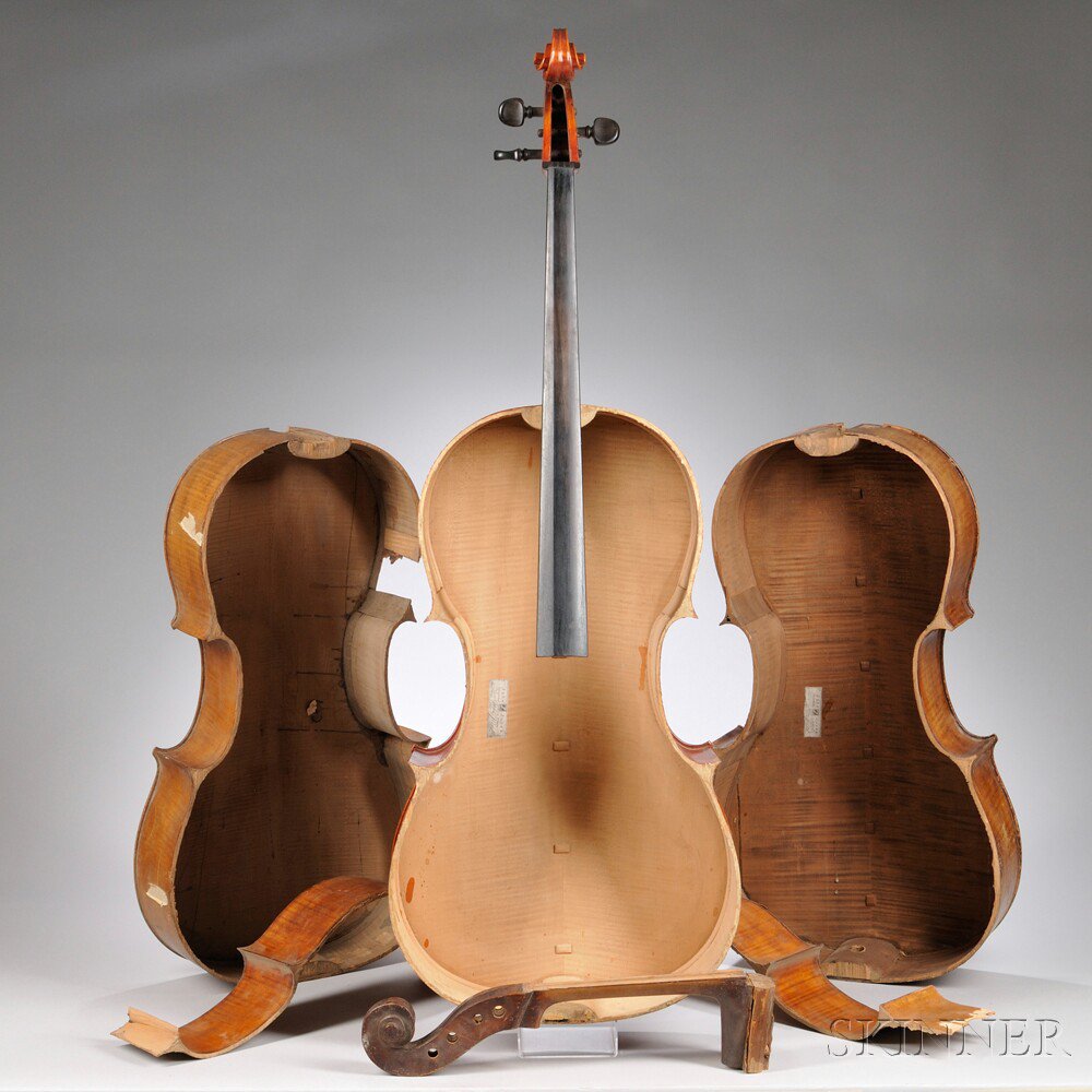 Appraisal: Three Full Size Cellos Without Tops one labeled JOHN JUZEK