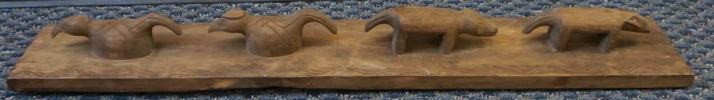 Appraisal: African Carved Wood Animal Model Plaque x in x cm