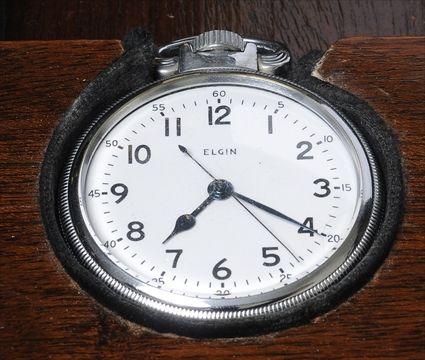 Appraisal: Large Pocket Watch in Wooden Case