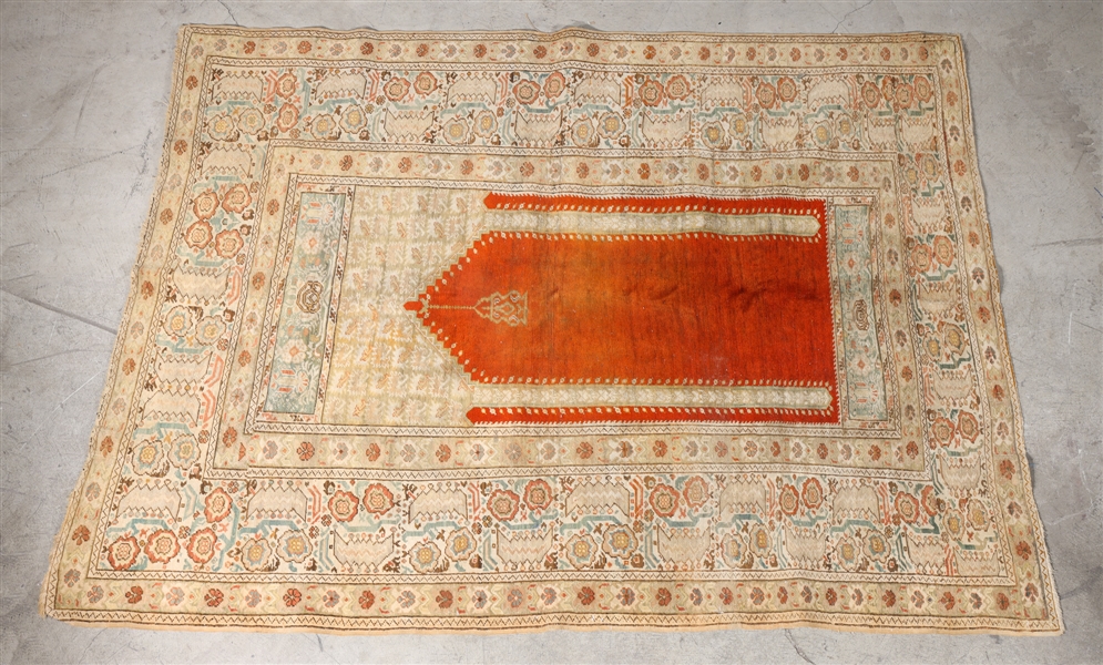 Appraisal: Turkish wool rug with allover designs as-is condition with some