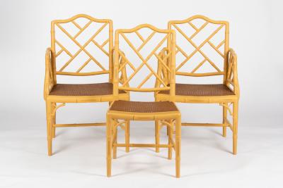 Appraisal: A pair of conservatory cane seat armchairs and a matching