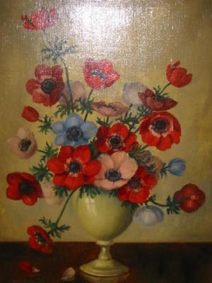 Appraisal: JAMES NOBLE Still Life with Anemones signed and dated '