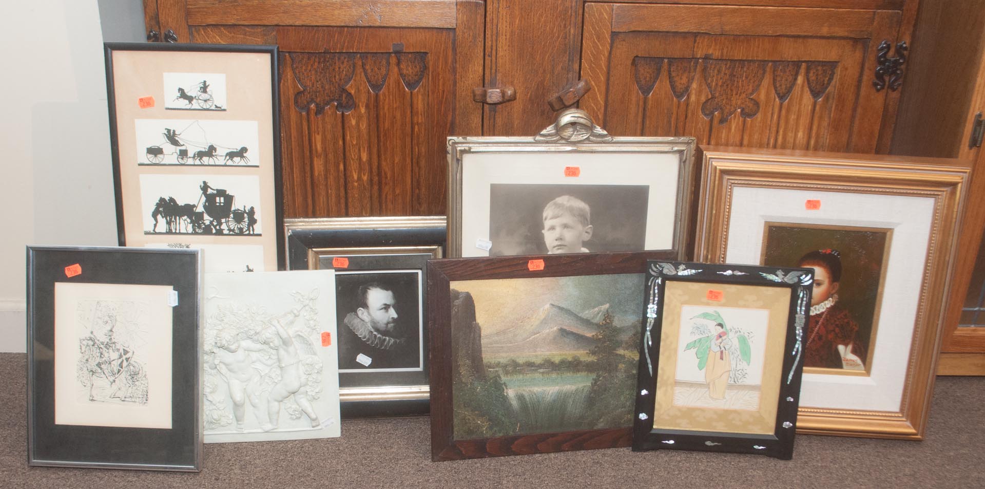 Appraisal: Eight framed and unframed artworks Undernumber