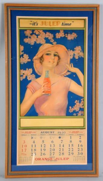 Appraisal: Julep Soda Calendar Description Framed under glass Condition Excellent Size