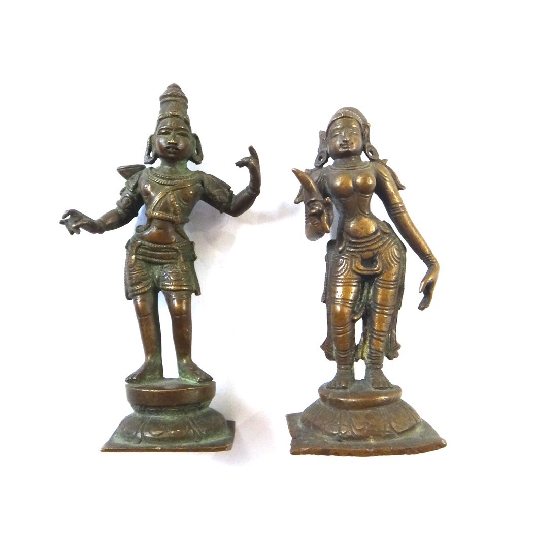 Appraisal: A near pair of small bronze figures of Rama and